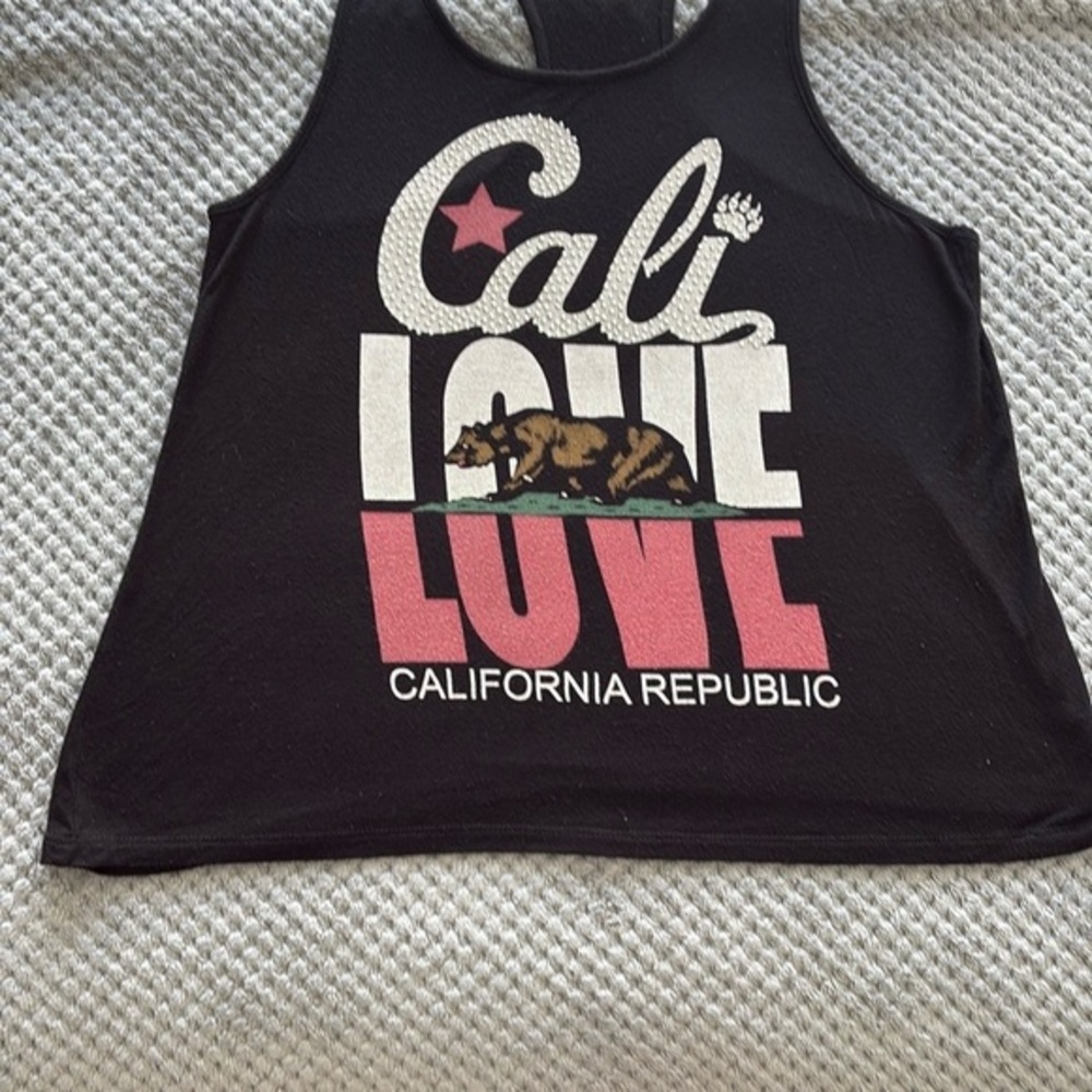 Cali Studded Love Black Tank Top